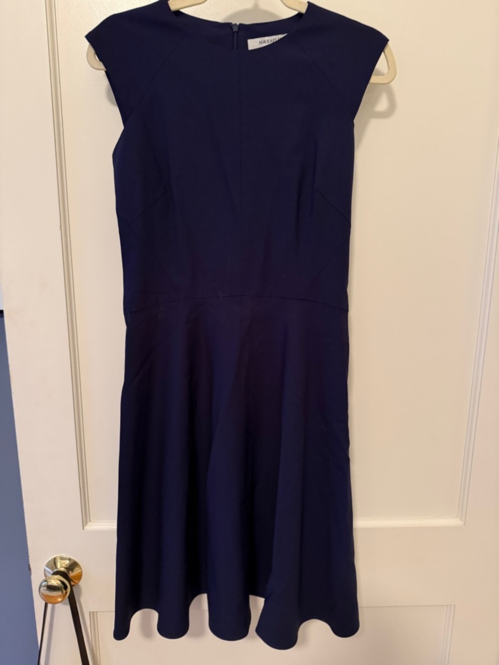 MM Lafleur Navy Cap-Sleeve Midi Dress